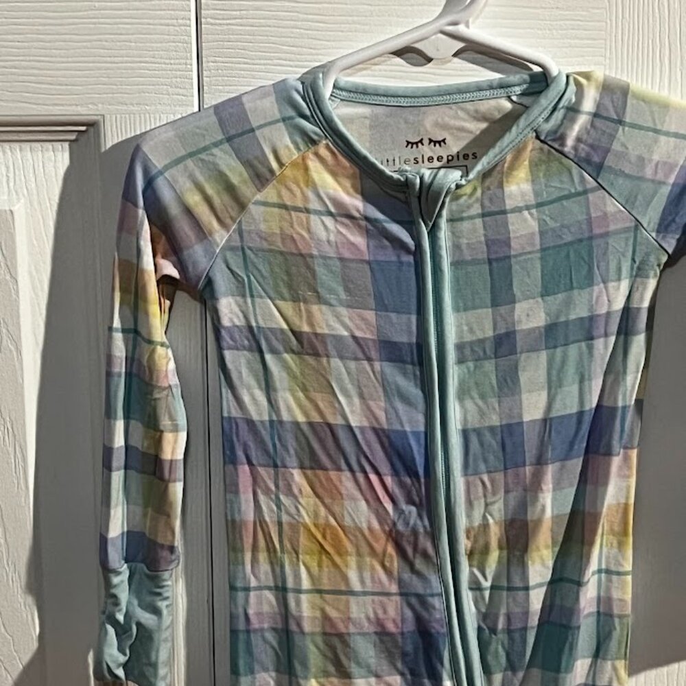 Little Sleepies 12-18m Pastel Plaid Zippy